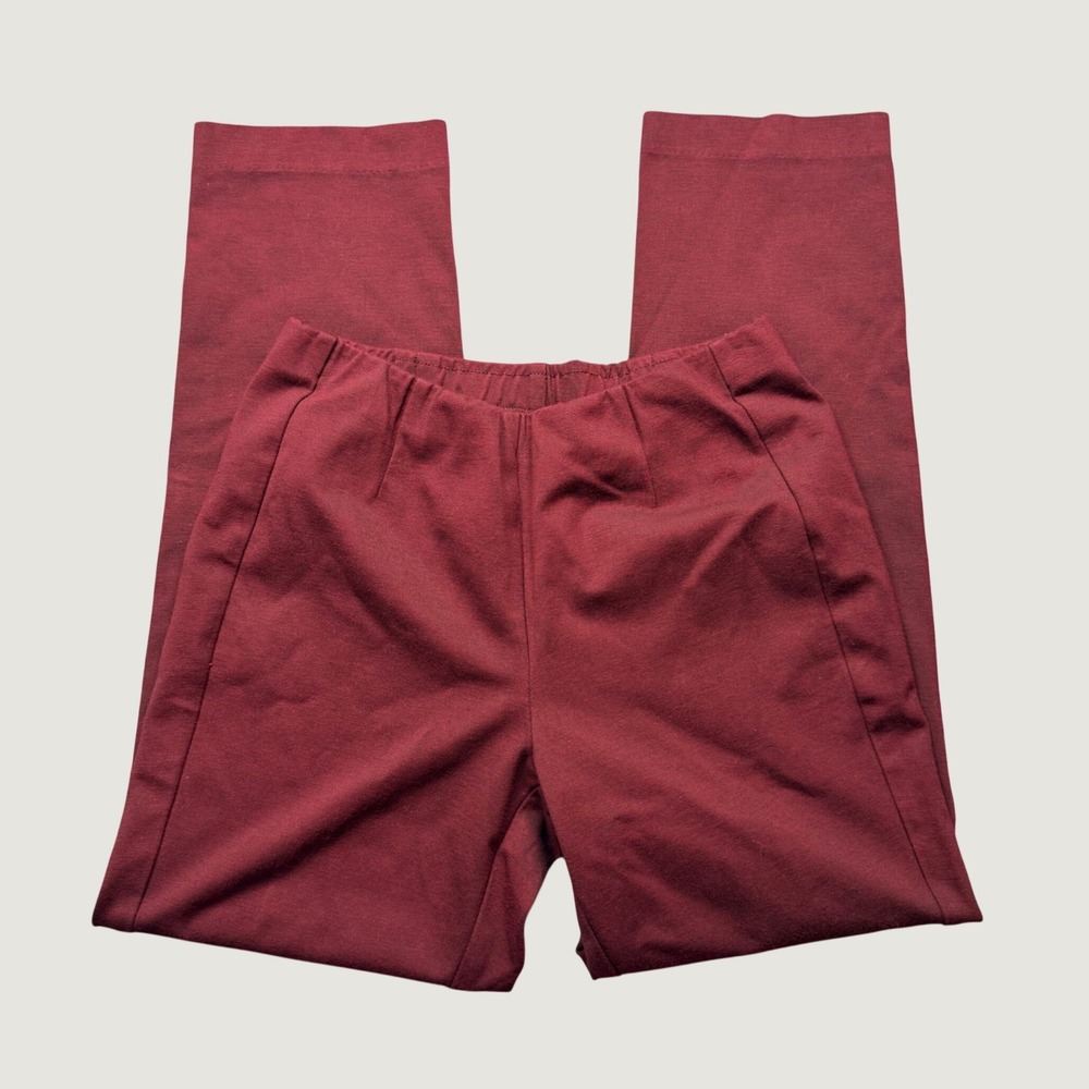 J. Jill Small Ponte Slim Leg Pants Burgundy Maroon Pull On Stretch 28.5"